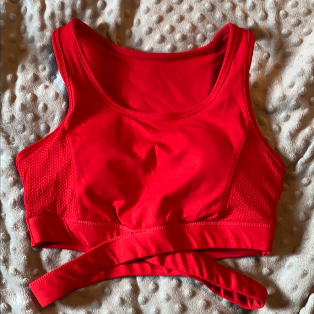 Red Yoga Bra Top Padded